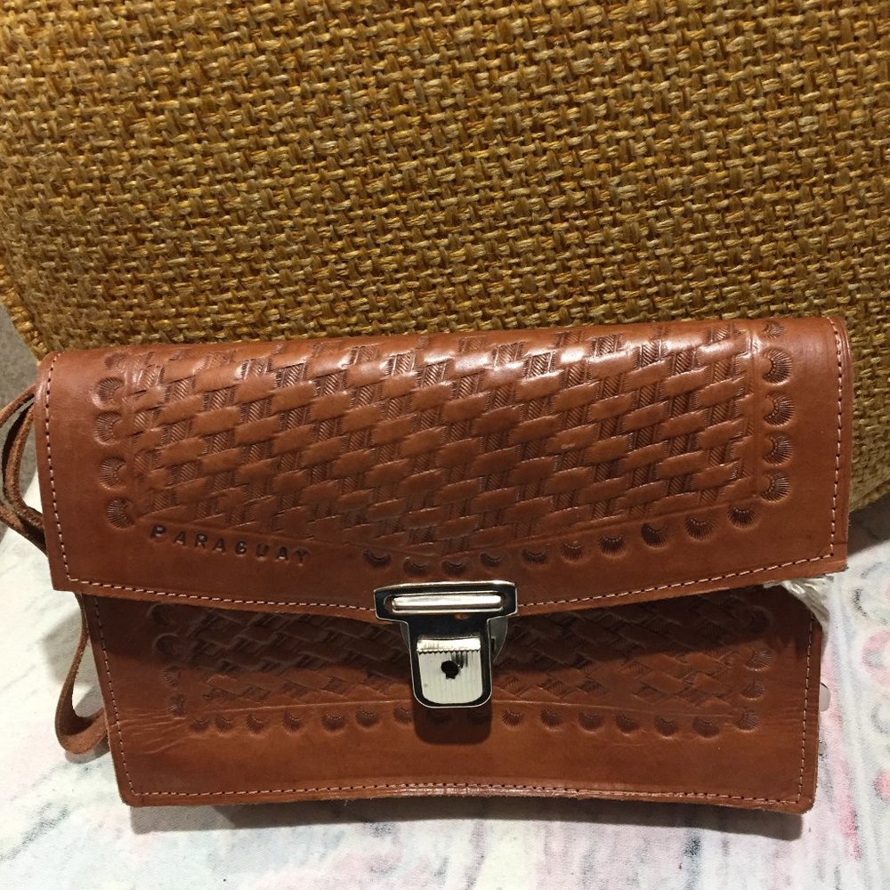VINTAGE SADDLE LEATHER CLUTCH PURSES